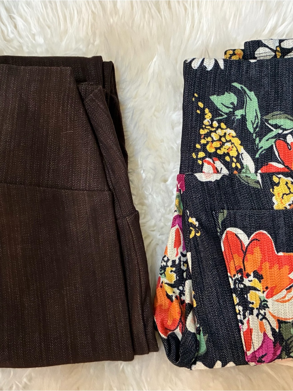 Agnes & Dora Brown Solid and Floral Jeggings Set